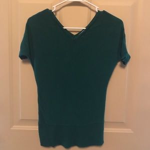 V neck short sleeve sweater